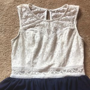 White and Navy Dress